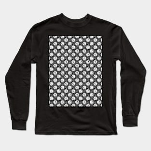 Owl's Face Black and White Pattern Long Sleeve T-Shirt